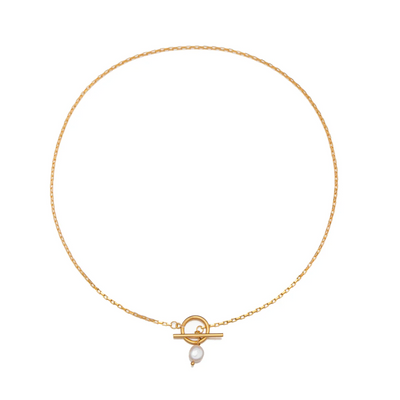 Women's Freshwater Pearl Toggle Necklace | Stainless Steel