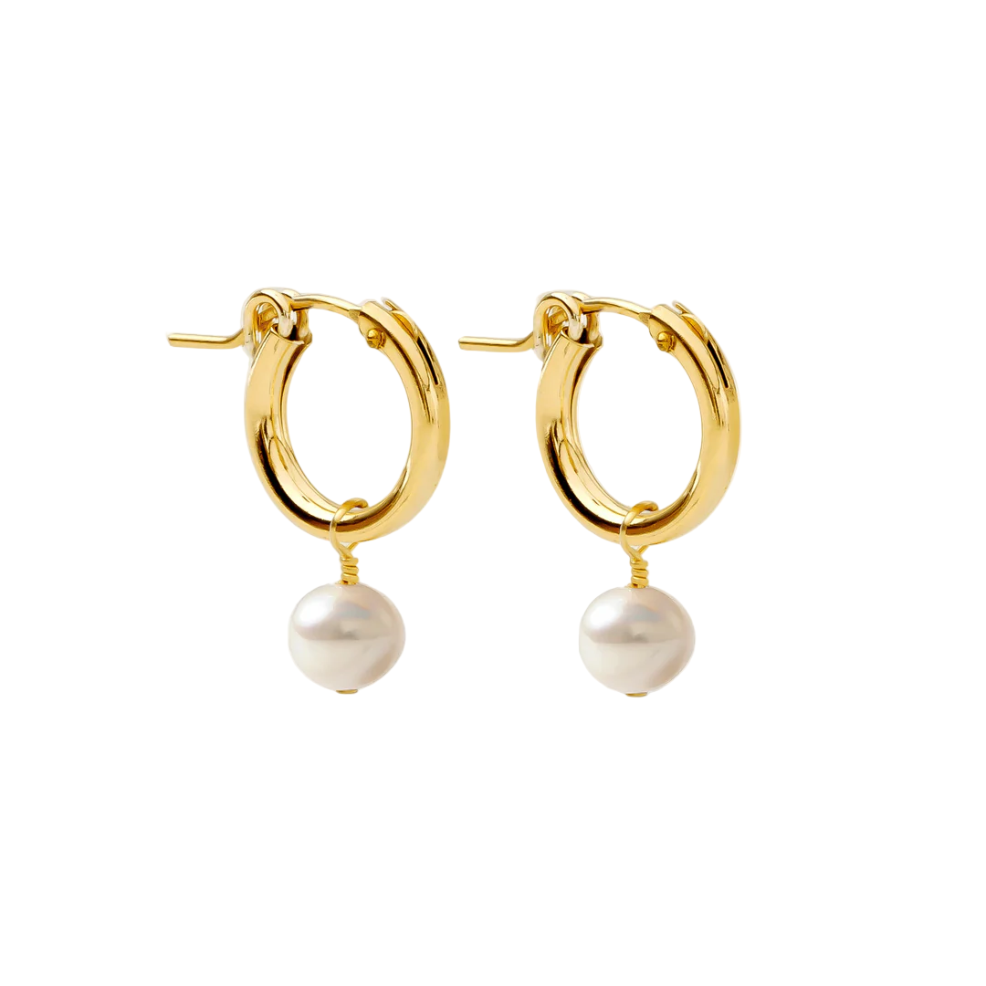 Women's Freshwater Pearl Hoop Earrings | Hypoallergenic