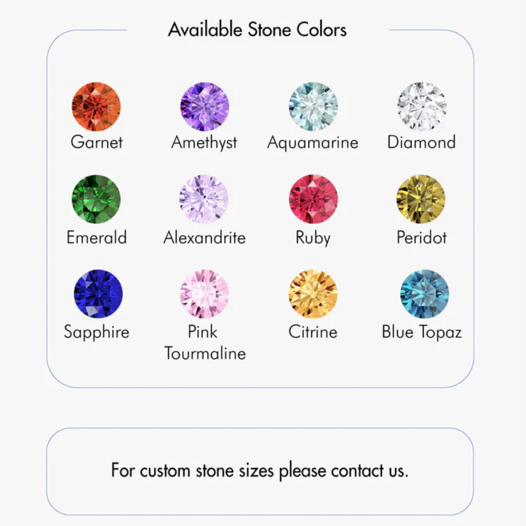 Women’s Bezel Set Birthstone Station Necklace