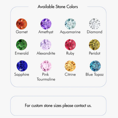 Women’s Bezel Set Birthstone Station Necklace