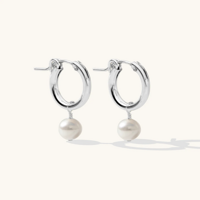 Women's Freshwater Pearl Hoop Earrings | Hypoallergenic