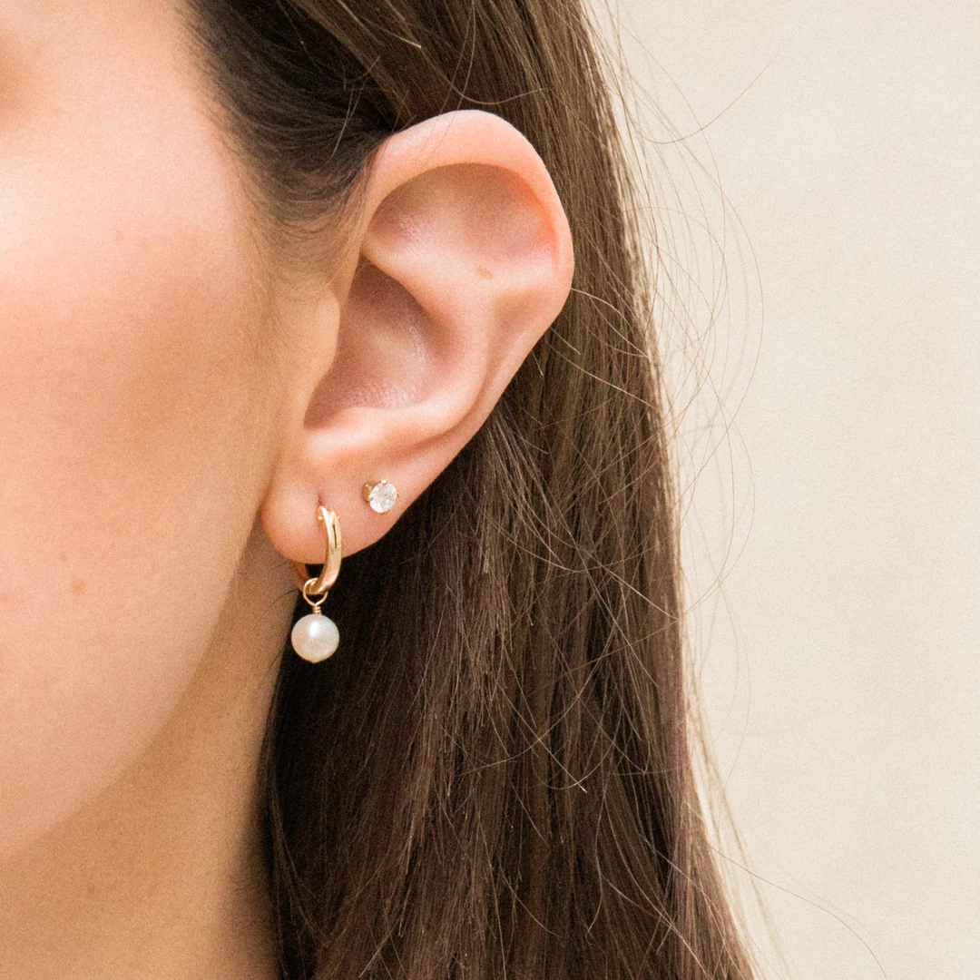 Women's Freshwater Pearl Hoop Earrings | Hypoallergenic