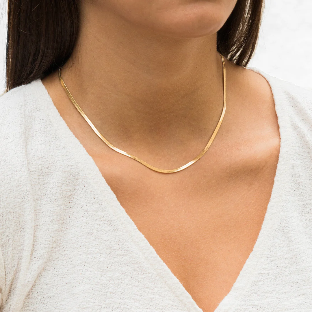 Women's 3mm Gold Filled Herringbone Necklace