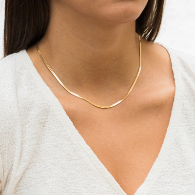 Women's 3mm Gold Filled Herringbone Necklace