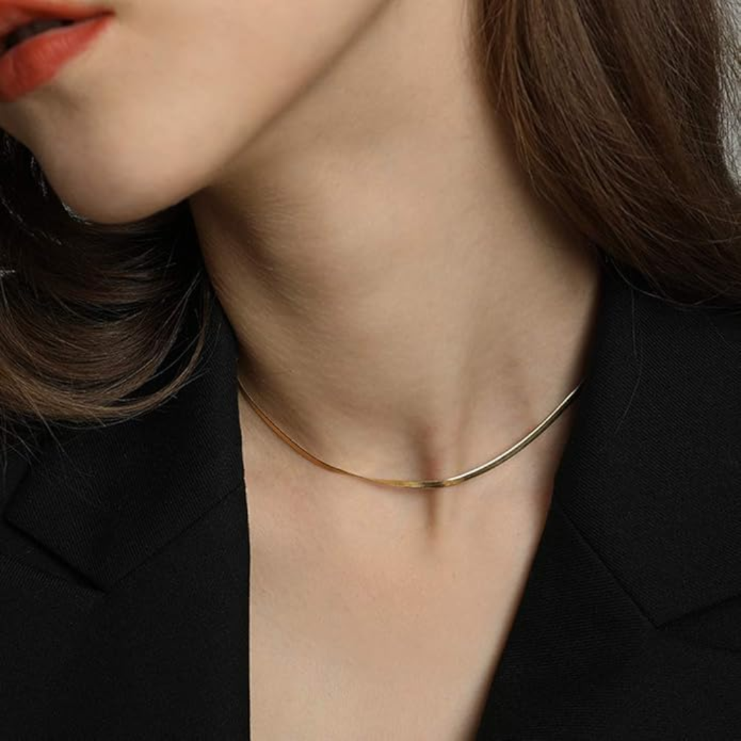 Women's 3mm Gold Filled Herringbone Necklace