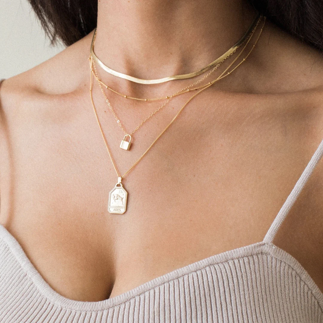 Women's 3mm Gold Filled Herringbone Necklace