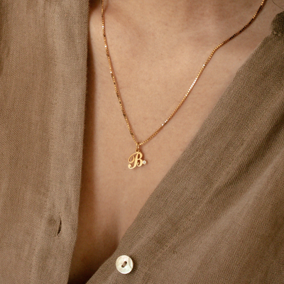 Women’s Sterling Silver Personalised Initial Birthstone Necklace