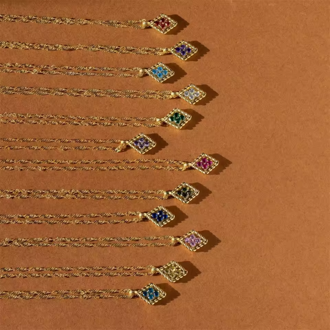 Women’s Personalised Birthstone Pendant Necklace