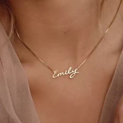 Women’s Personalised Box Chain Name Necklace