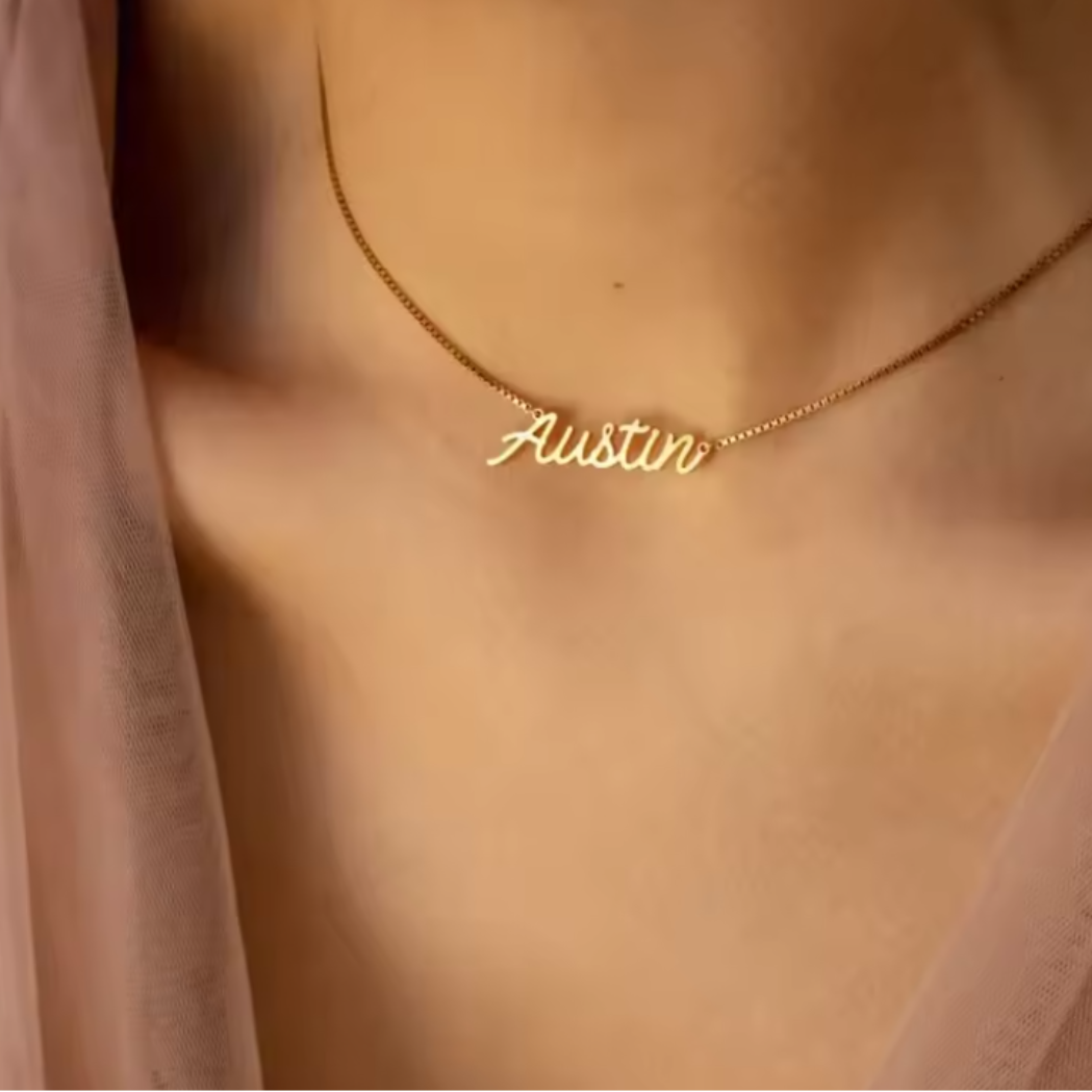 Women’s Personalised Box Chain Name Necklace