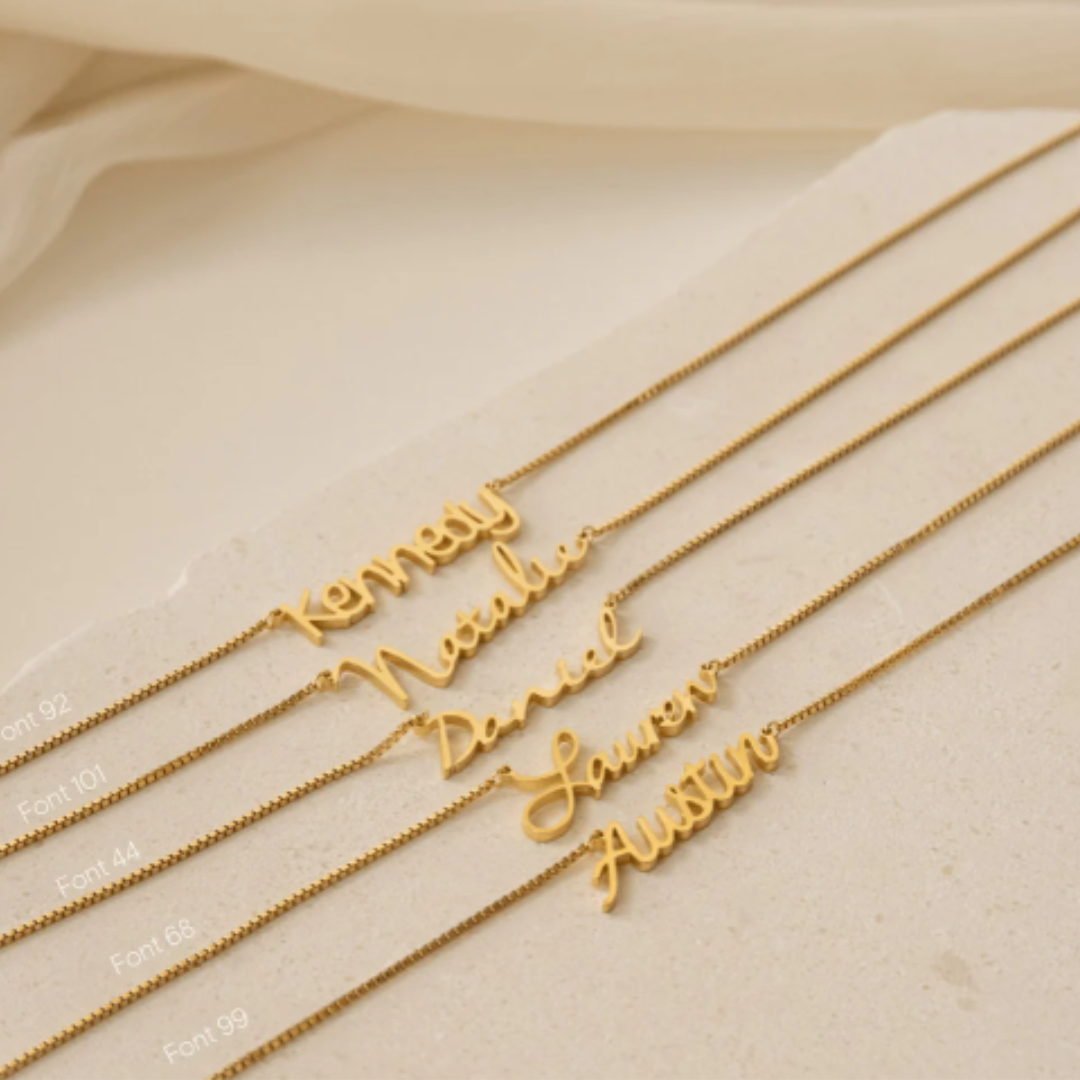 Women’s Personalised Box Chain Name Necklace