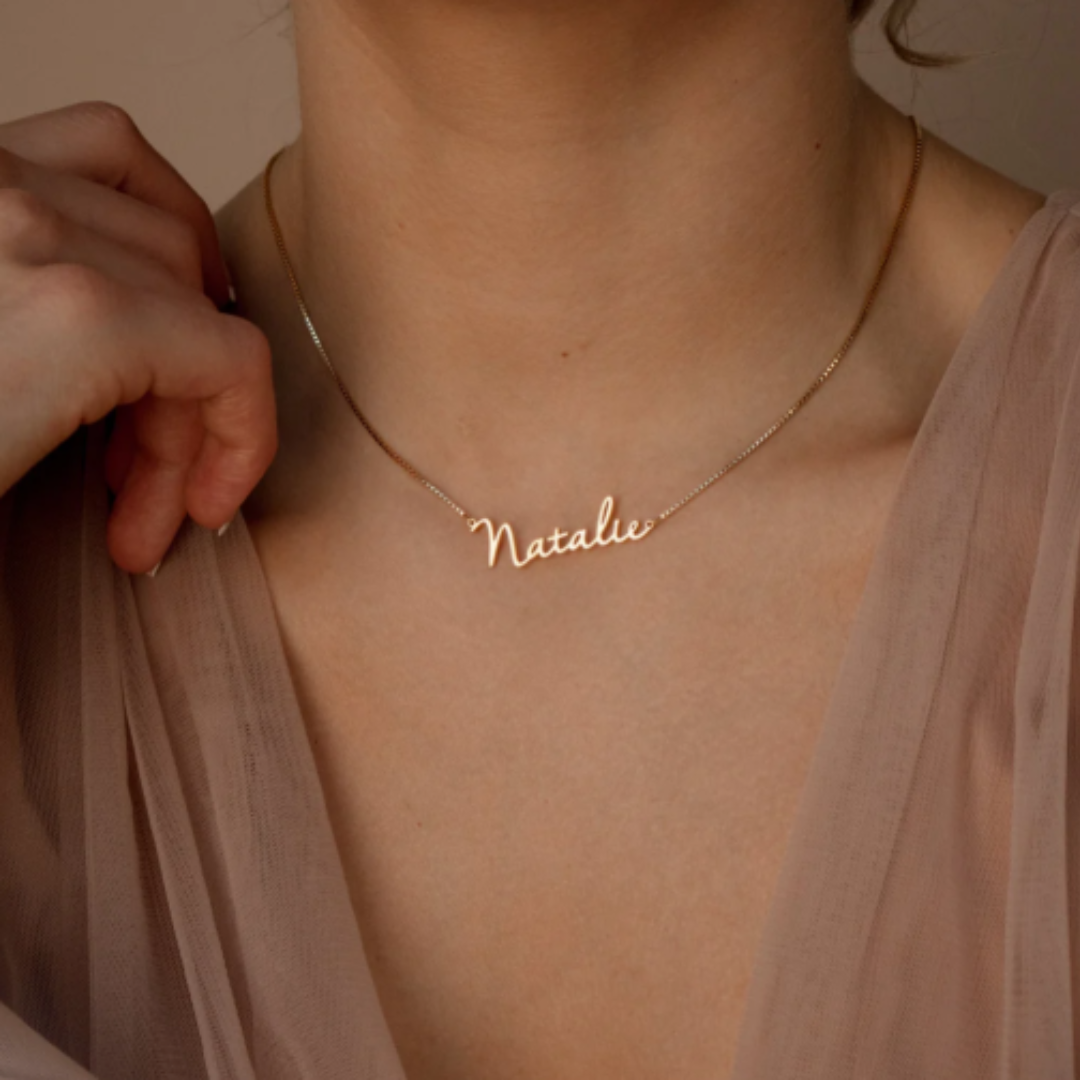 Women’s Personalised Box Chain Name Necklace