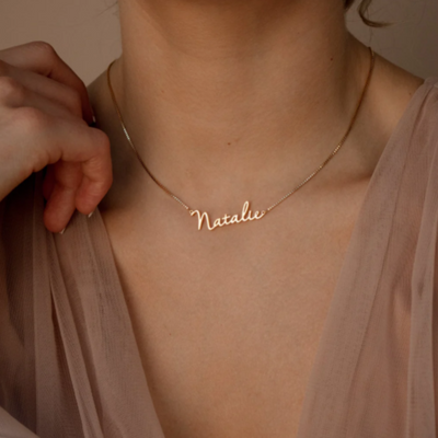Women’s Personalised Box Chain Name Necklace