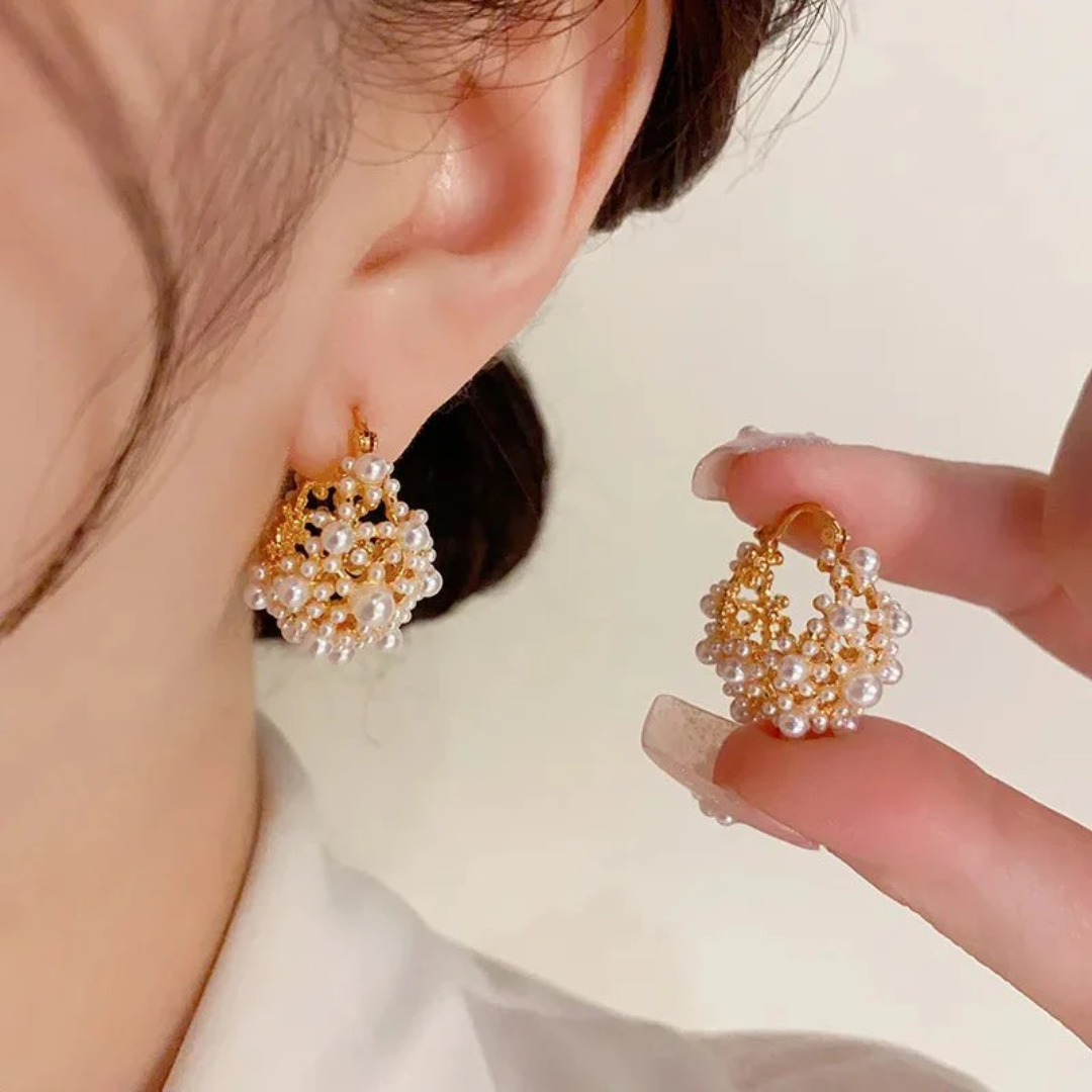 Women’s Pearl Hoop Earrings