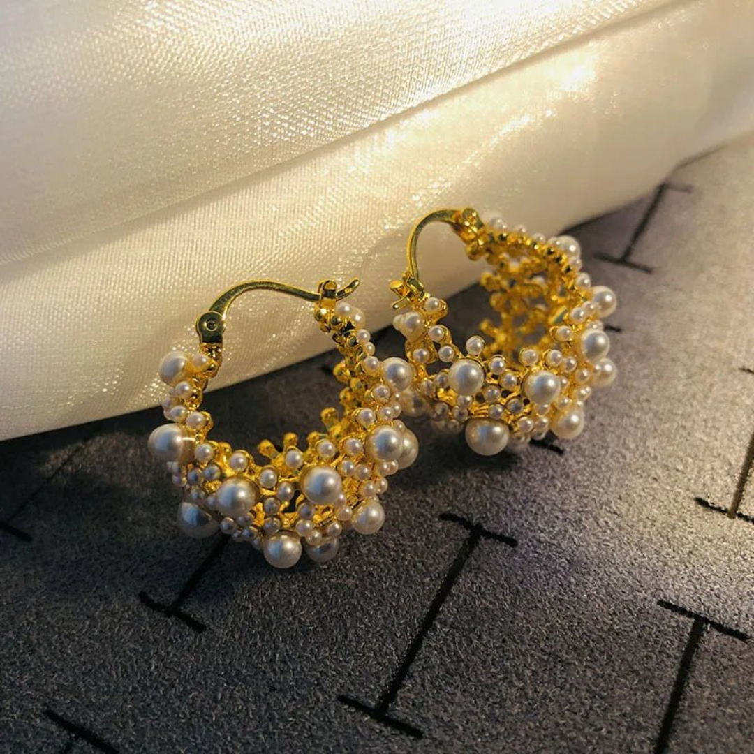Women’s Pearl Hoop Earrings