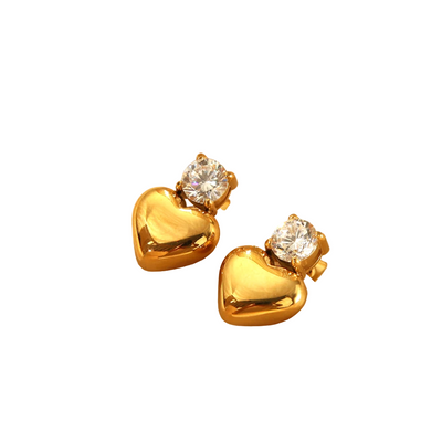 Women’s Cubic Zirconia Heart Stud Earrings