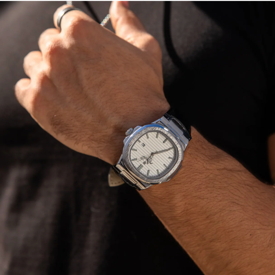 Men’s Stainless Steel Leather Bracelet Watch | Blackstone Eclipse