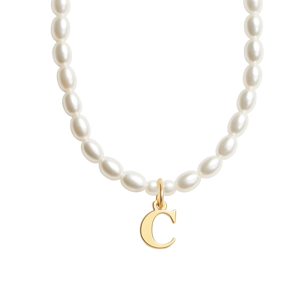 Women’s Personalised Pearl Initial Necklace