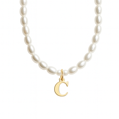 Women’s Personalised Pearl Initial Necklace
