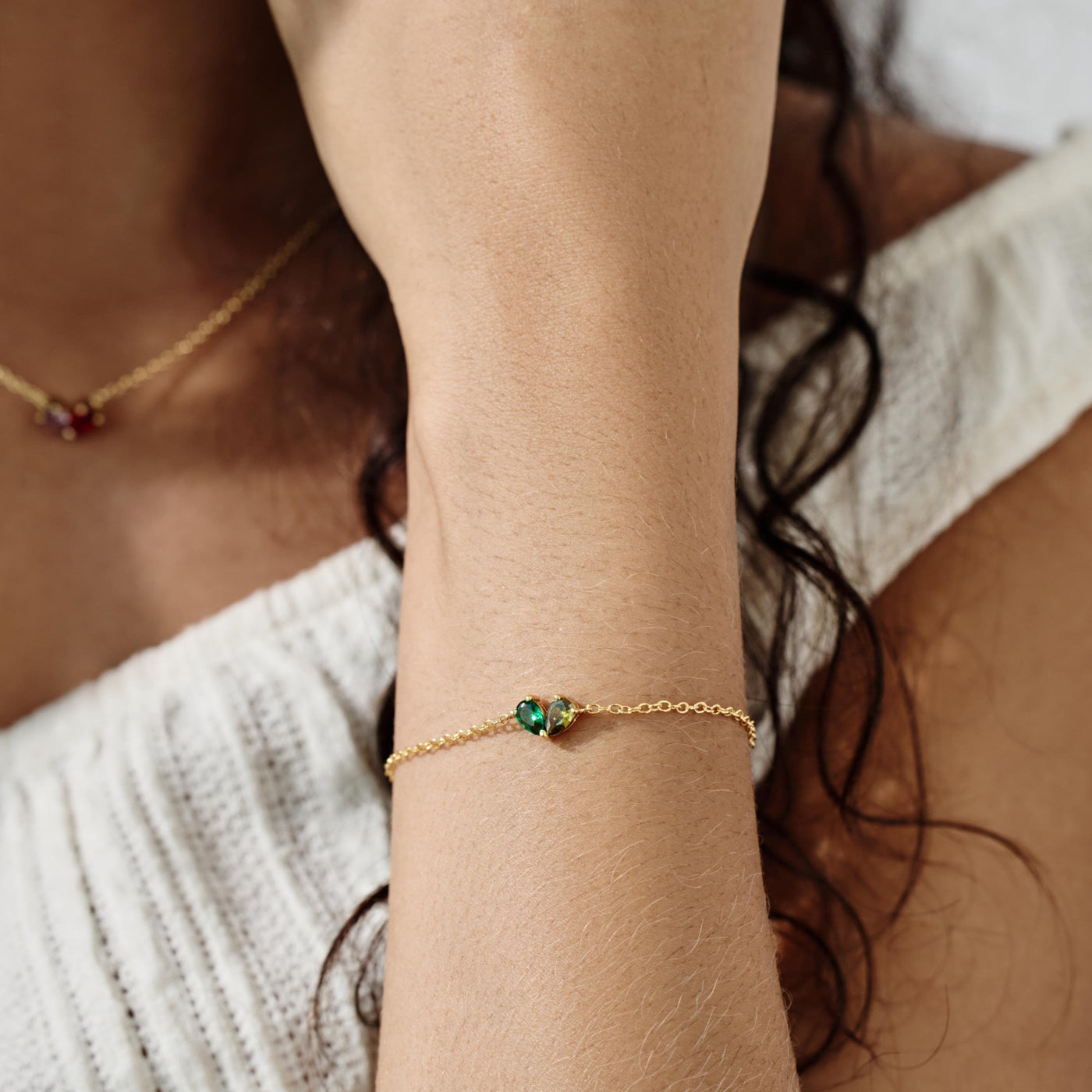 Women’s Personalised Mother Daughter Birthstone Bracelet