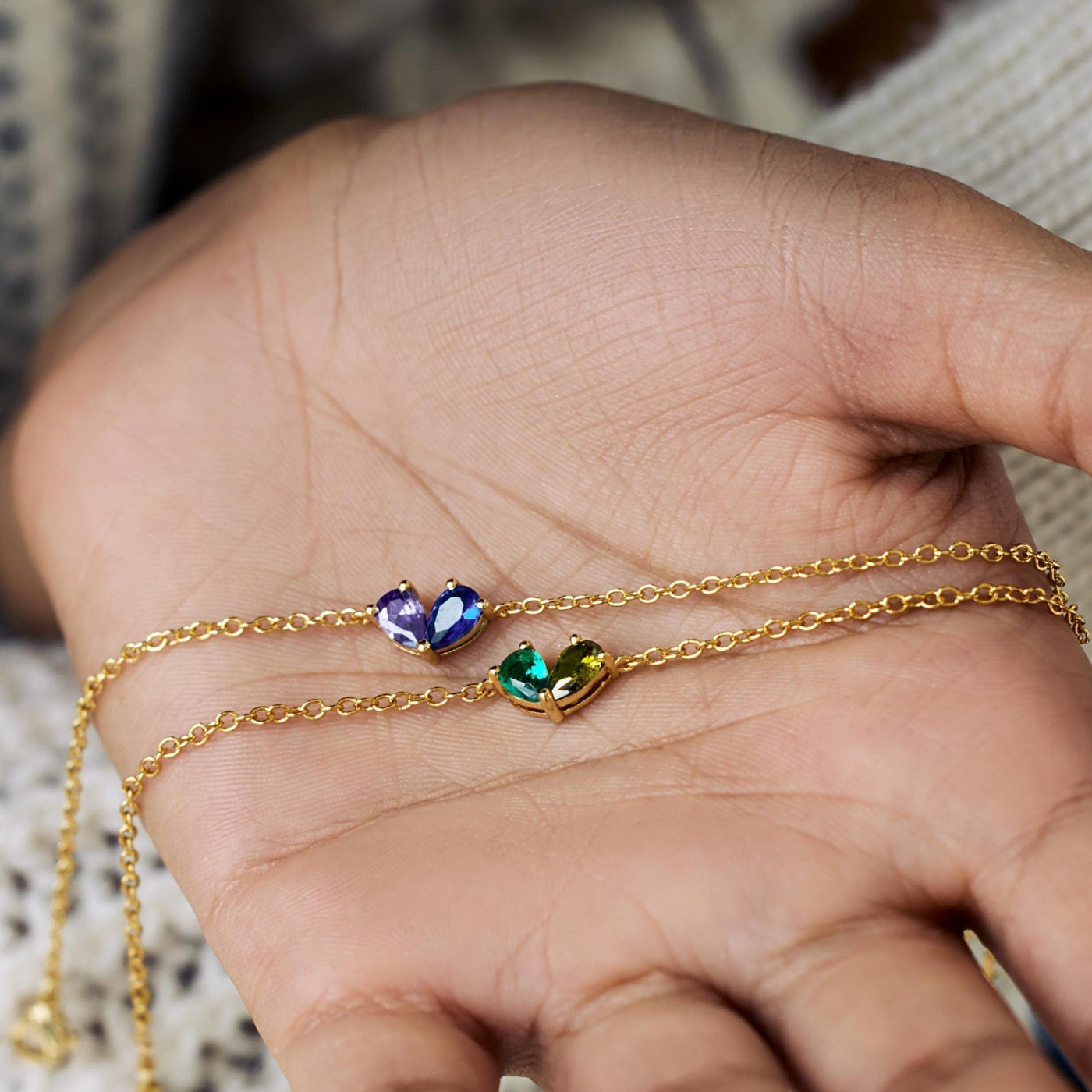 Women’s Personalised Mother Daughter Birthstone Bracelet