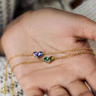 Women’s Personalised Mother Daughter Birthstone Bracelet