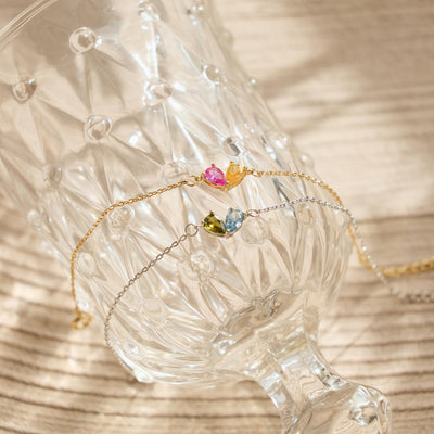 Women’s Personalised Mother Daughter Birthstone Bracelet